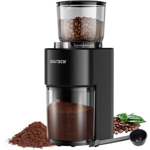 SOWTECH Anti-static Conical Burr Coffee Grinder, Adjustable Burr Mill